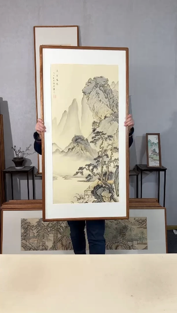 国画手绘*溪亭高逸*62*122cm