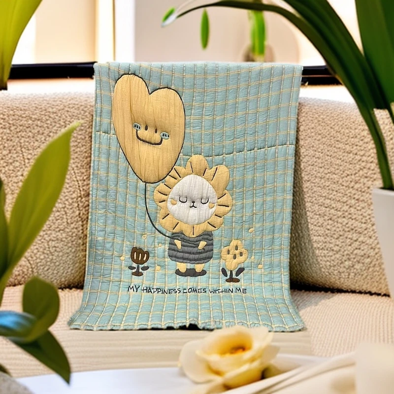 【气球小狮】150*200  A类全棉纱布超柔美学被