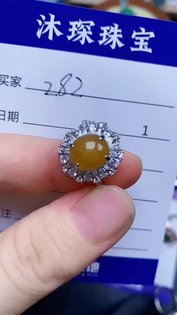 翡翠戒指银S925镶嵌2820
