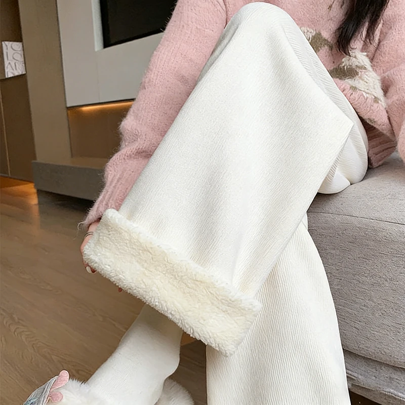 【加厚加绒2】阔腿裤显瘦保暖休闲裤秋冬外穿高腰显瘦宽松直筒裤女