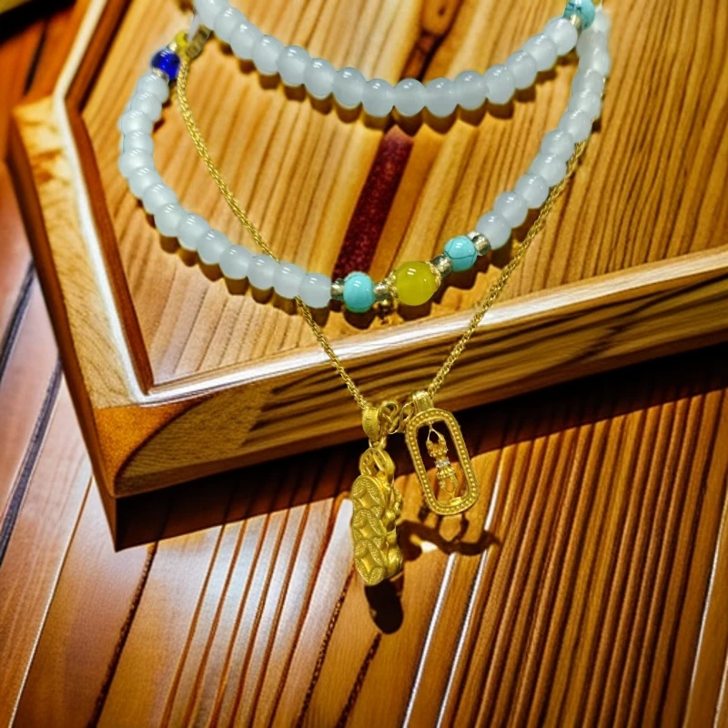 时尚高奢-貔貅n金刚杵百搭款项链b02AK