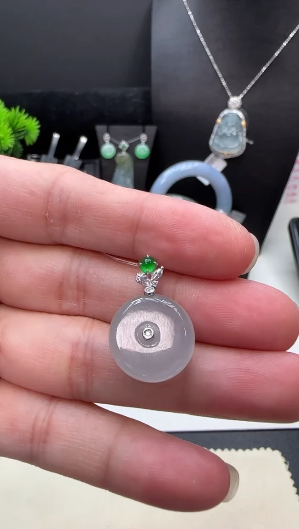 翡翠18K金镶嵌吊坠(不含链)翡翠吊坠