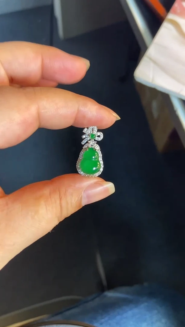 吊坠(不含链)银S925镶嵌翡翠1