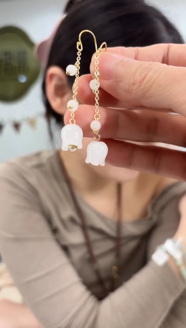 银S925镶嵌耳环玛瑙/玉髓云舒耳环