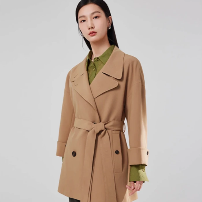 GOOBGS双排扣短款风衣G3152572