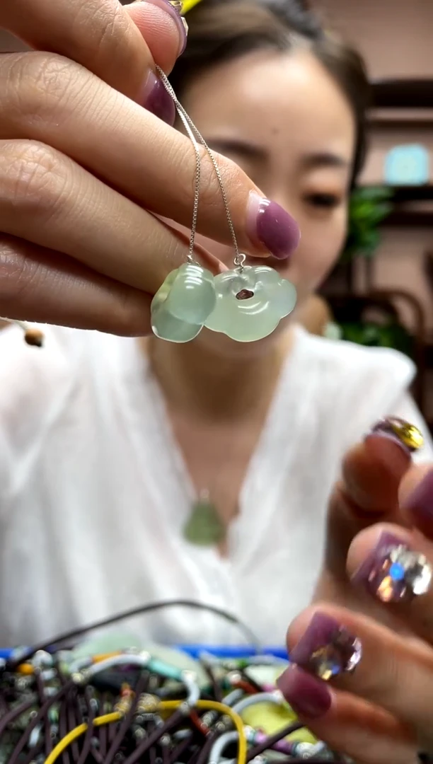 岫玉银S925镶嵌耳饰多样性发货其中发一