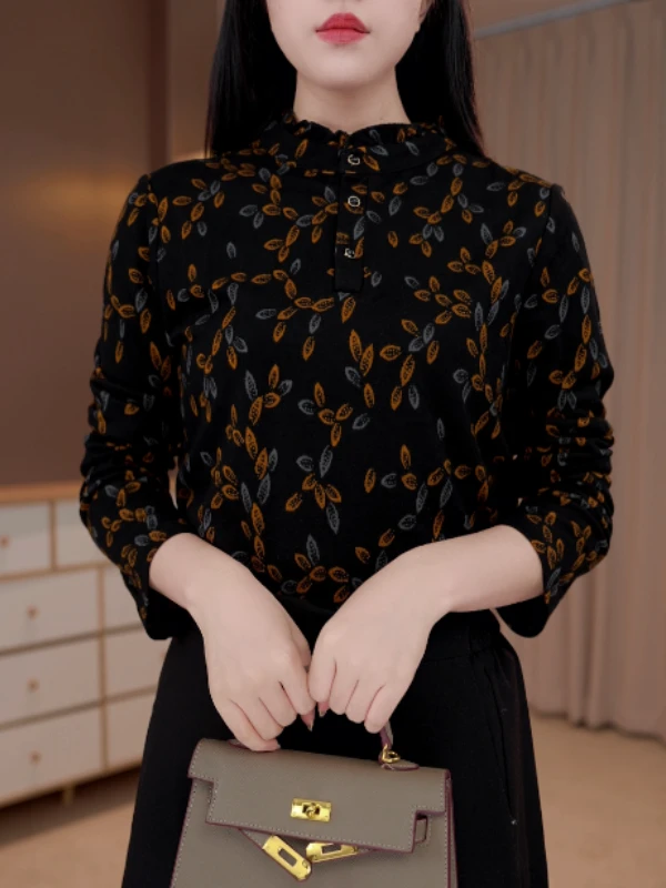 Y120新款秋冬加厚澳绒圆领高端小衫套头时髦长袖上衣打底衫女