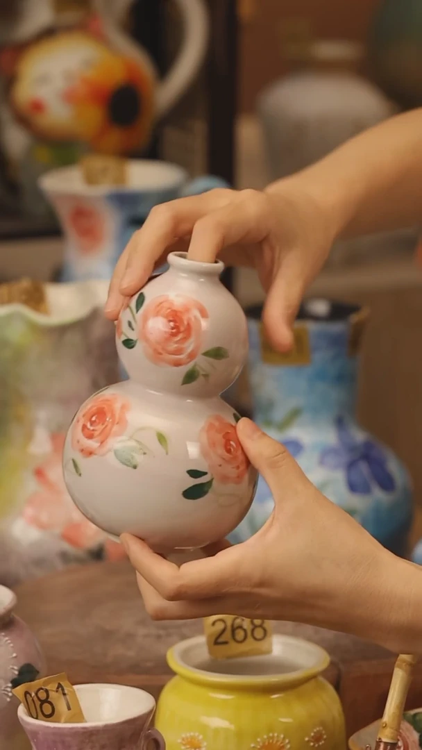 陶瓷028景德镇设计师手作花器摆件侘寂风