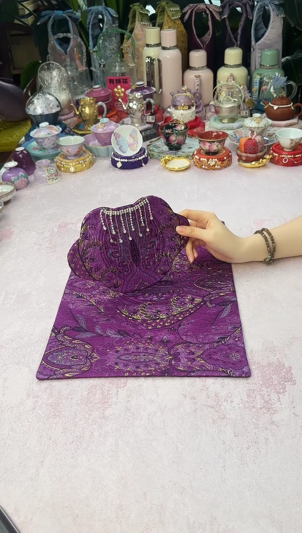 45如意紫色茶席现货