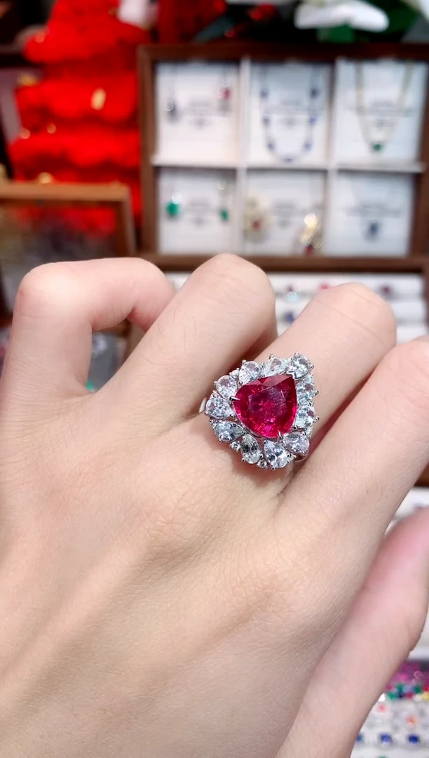 18K金镶嵌戒指碧玺3.02ct/天然宝石/七天无理由