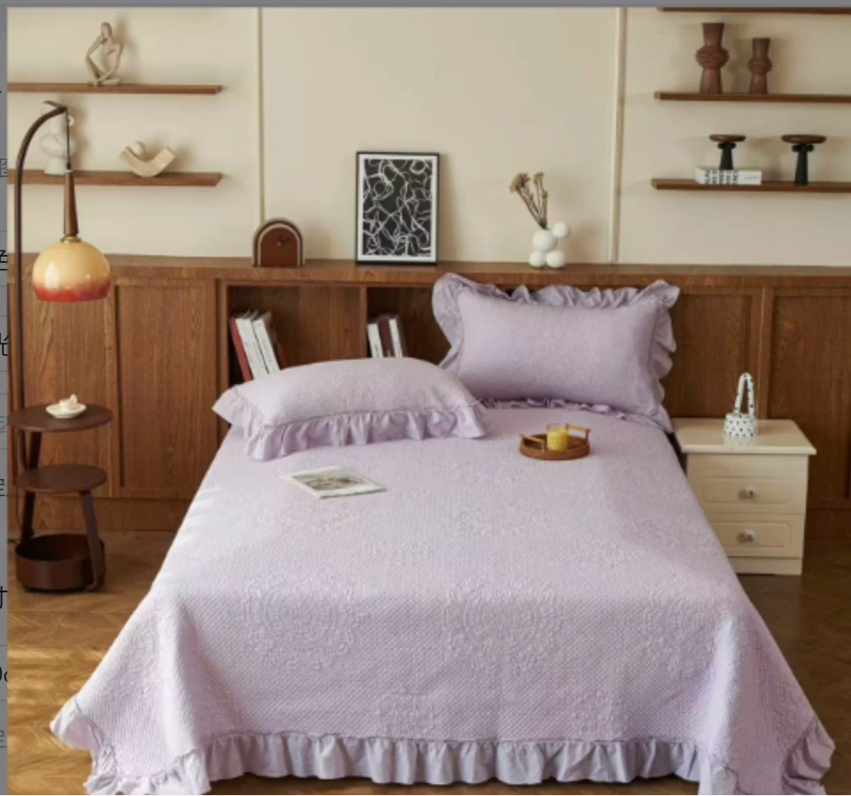 230*250月光恋人绗缝夹棉床盖可铺可盖三件套