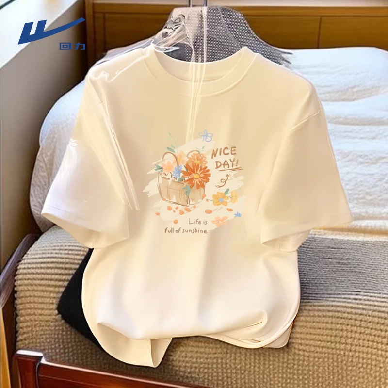 回力纯棉短袖t恤女2025新款时尚百搭洋气宽松显瘦上衣打底衫夏季X