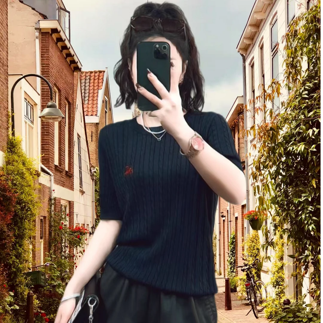 【YCHEN】时尚百搭修身显瘦女式针织T恤衫-K021