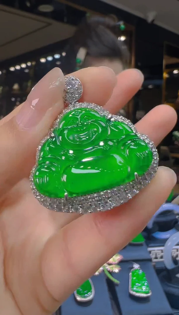 翡翠银S925镶嵌吊坠(赠链)061(多样性发货发其一)