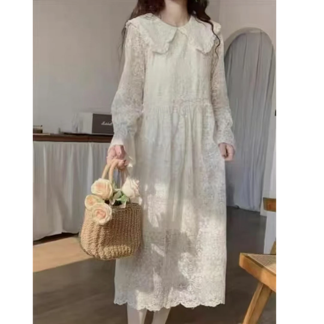 2007#（裙长100）2005女装春夏蕾丝连衣裙