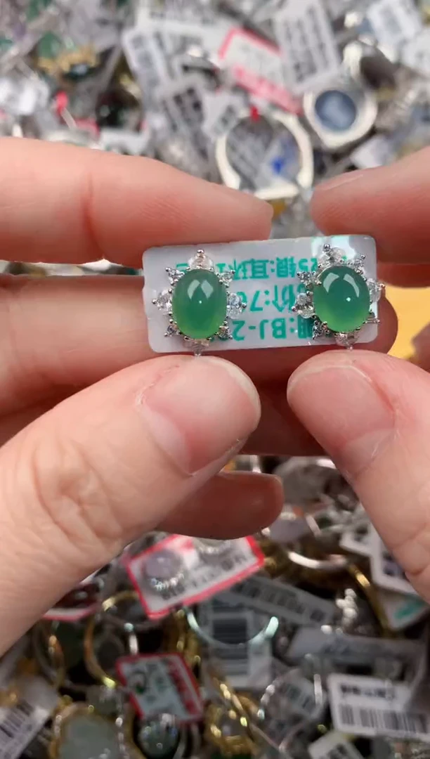 银S925镶嵌戒指翡翠1111----5