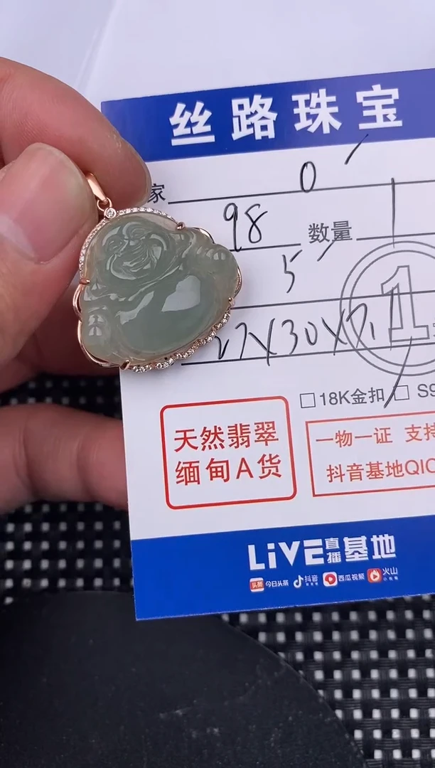 【闪购商品】翡翠颈饰银S925镶嵌挂件