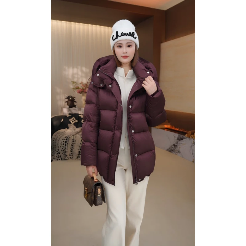 【桑丝缎高奢】95白鹅绒高蓬2025新款时尚显瘦高级感加厚百搭羽绒服