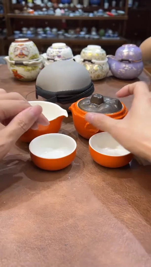 真的很便宜超好看会开片的旅行茶具