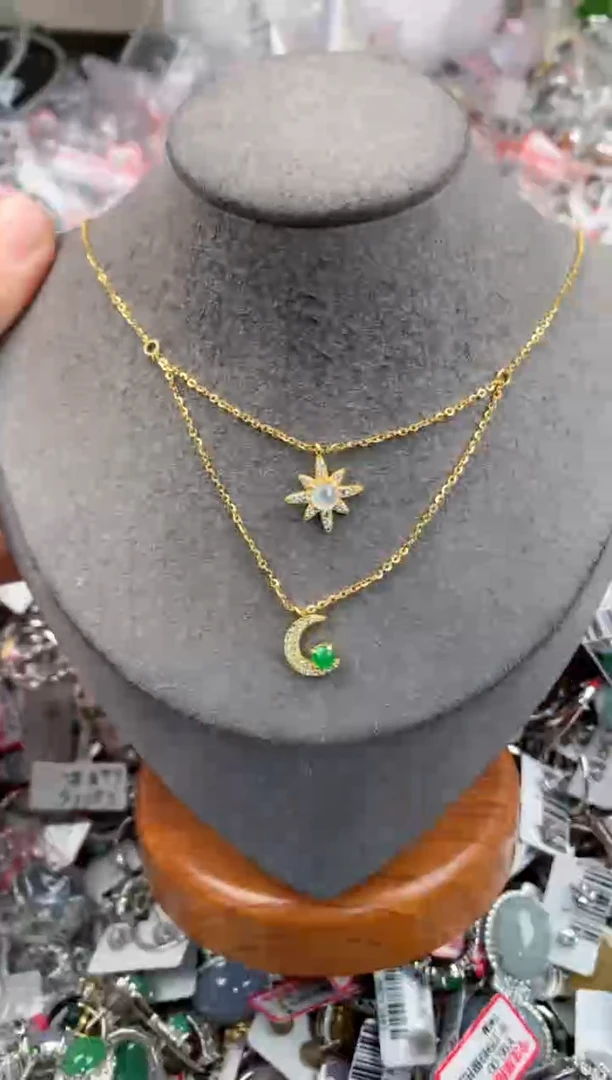 银S925镶嵌戒指翡翠666    3