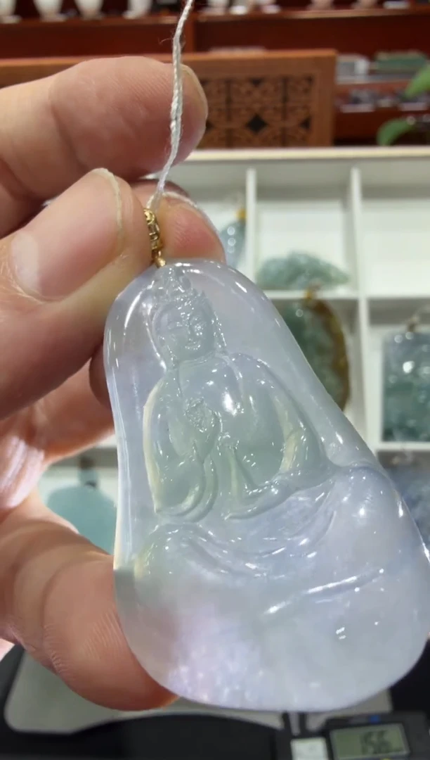 18K金镶嵌挂件翡翠A货翡翠多样性孤品