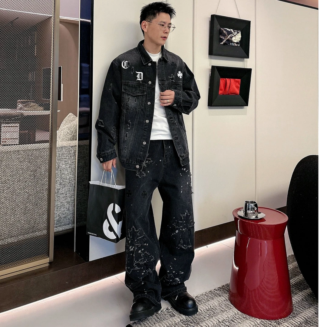 克罗新款牛仔套装