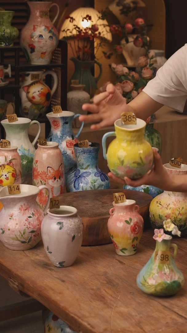 陶瓷景德镇设计师手作花器摆件侘寂风385