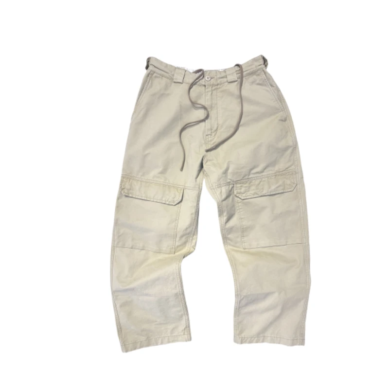 【断码捡漏】24026#洗褪宽松直板松紧腰头双膝袋盖工装裤