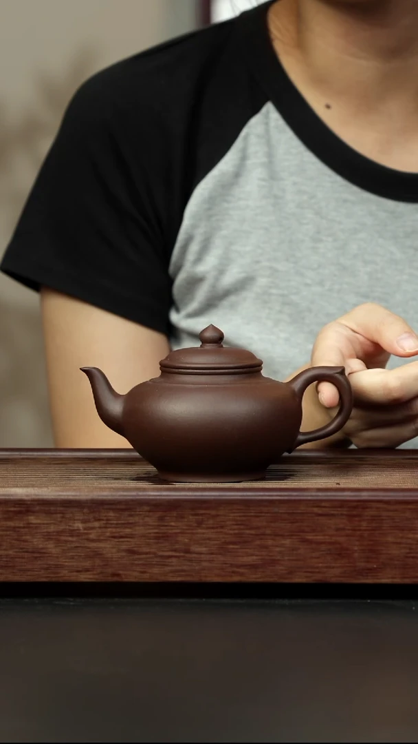 紫砂茶壶老紫泥 笑樱
