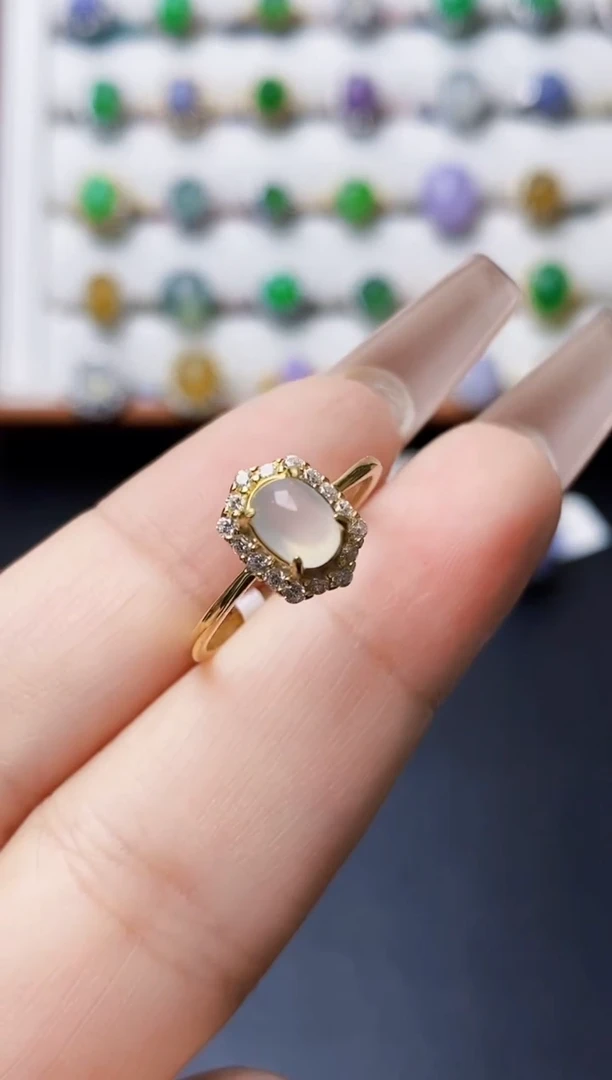 银S925镶嵌戒指翡翠0086