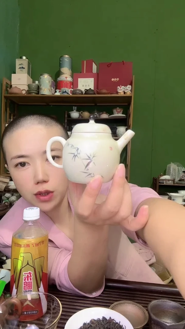 彩选单品墨竹手绘壶