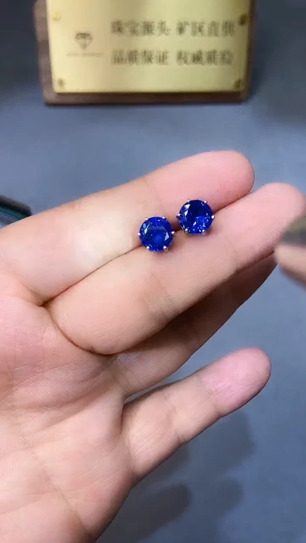 【闪购商品】蓝宝石耳饰银S925镶嵌534