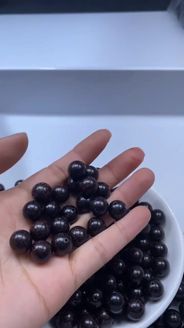 檀香木散珠W1489-小叶紫檀10mm*10颗四单随三通