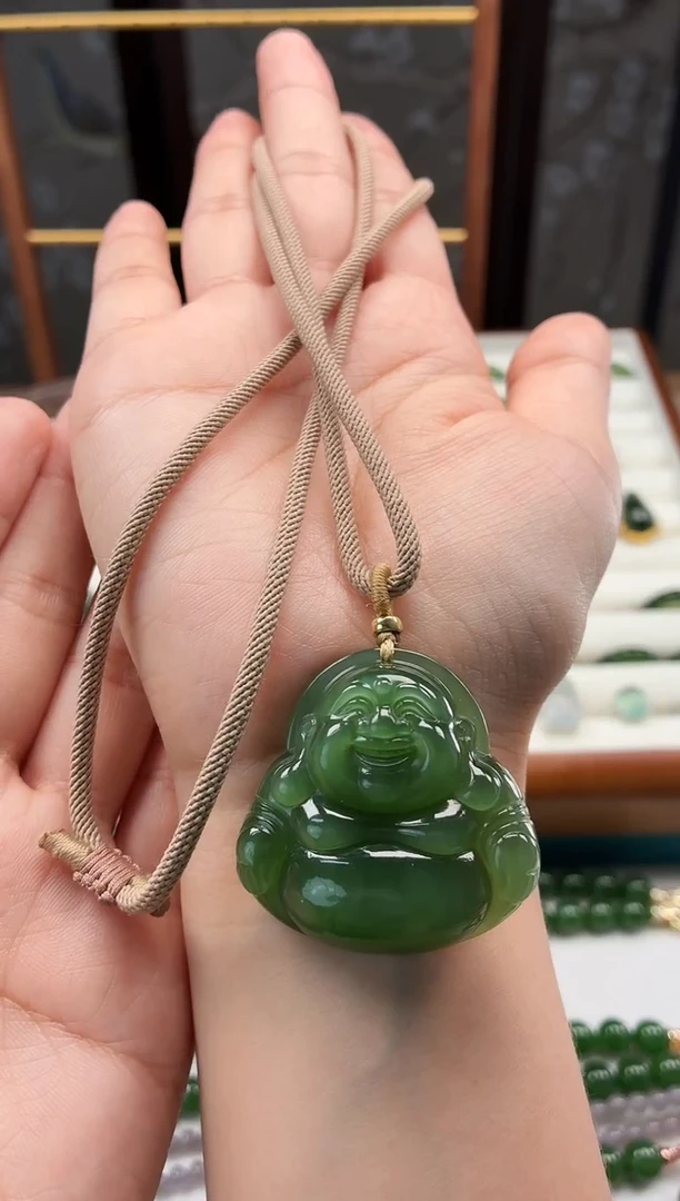和田玉（碧玉）未镶嵌吊坠(不含链)佛公吊坠