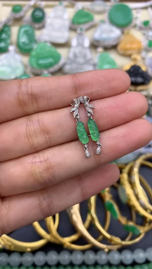 【闪购商品】翡翠耳饰18K金镶嵌72-中国好珍宝