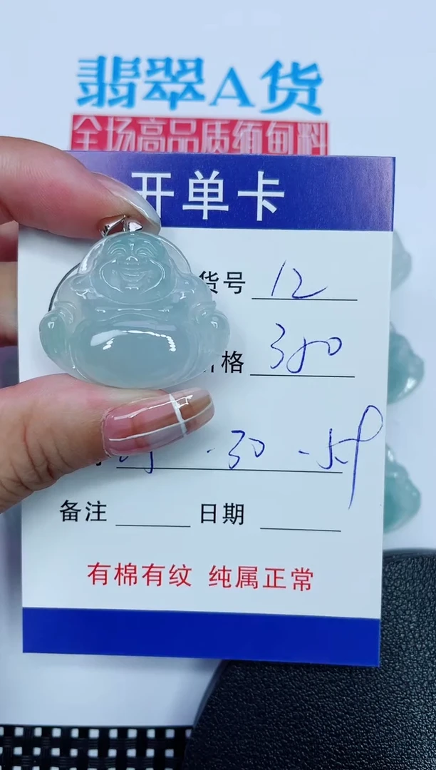 吊坠(赠链)银S925镶嵌翡翠12