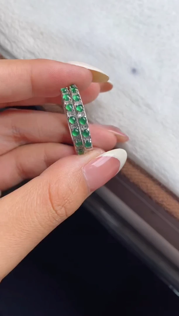 银S925镶嵌戒指翡翠用****0天然A货翡翠