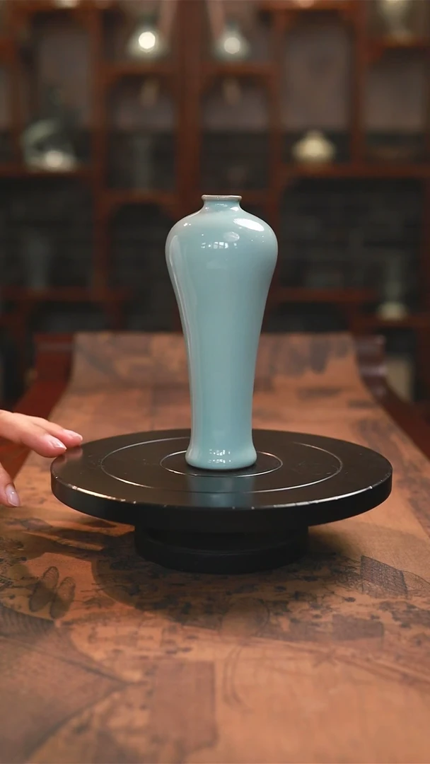 摆件原矿天青釉小梅瓶