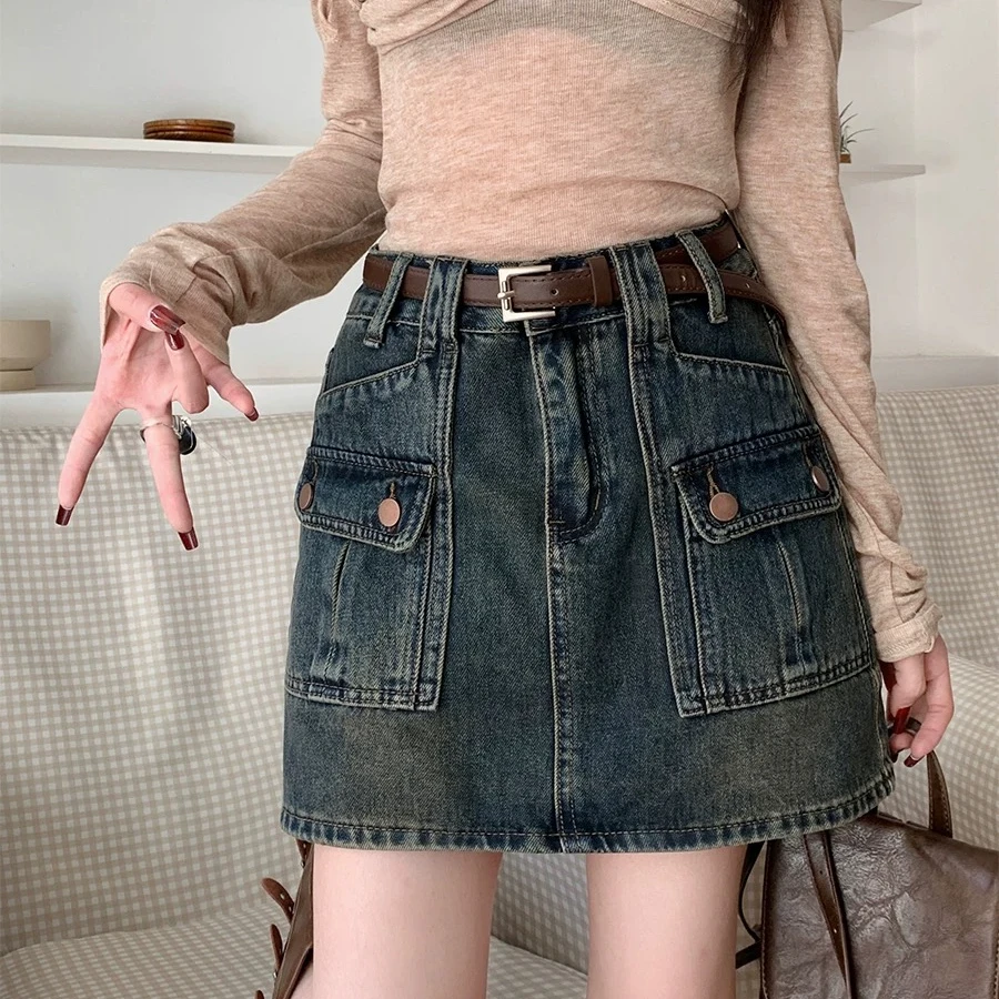 【B合集】 春游出行衣服夏季百搭牛仔半身裙显瘦防走光a字牛仔短裙