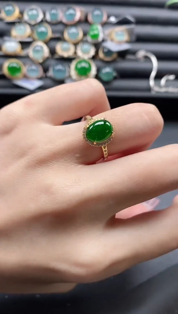 【闪购商品】翡翠戒指银S925镶嵌1111