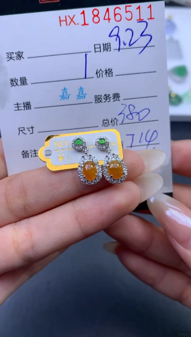 未镶嵌挂件翡翠哈轩 耳饰一对1