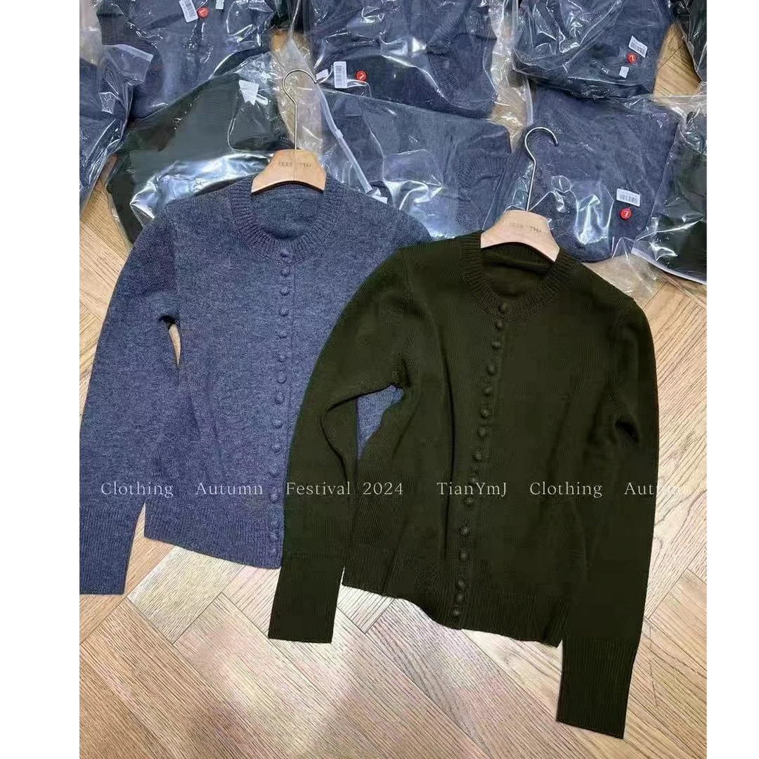 【no退no换 谨慎下单】圆领针织扣单排扣针织衫 26-2927