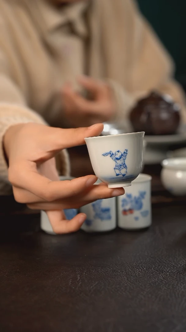 【闪购商品】杯聚澜堂童子采茶闻香杯D