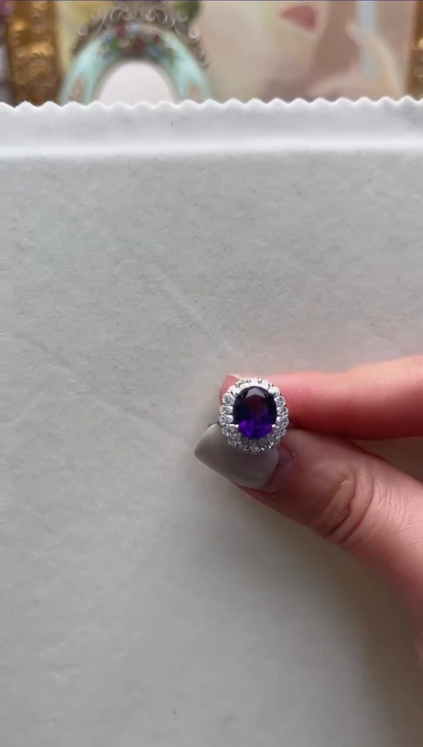 【闪购商品】水晶戒指银S925镶嵌aj3838戒指