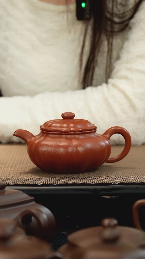 【闪购商品】紫砂茶壶生砂朱泥筋纹仿古