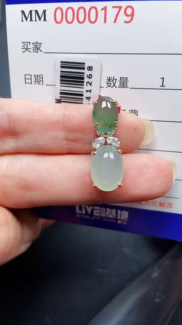 颈饰银S925镶嵌翡翠0179