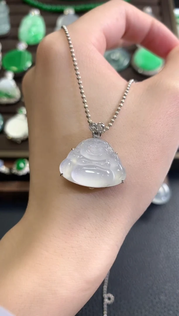 吊坠(不含链)18K金镶嵌翡翠秋日珠宝E37