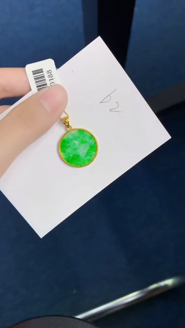 翡翠银S925镶嵌颈饰天然翡翠緬甸A貨