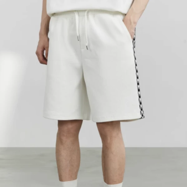 DH设计师款夏季小众棋盘格拼接潮流男士格子休闲青春短裤L321269