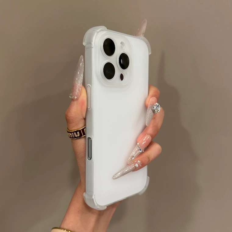 磨砂四角气囊防摔适用苹果15promax手机壳iPhone14plus/13/12简约